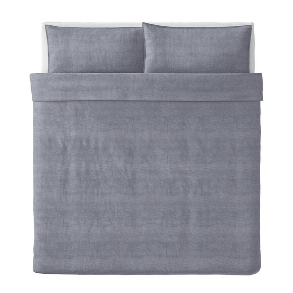IKEA KOPPARBLAD King Duvet Cover Set with pillowcase Dark Blue 904.836.59 Cotton - Picture 1 of 5
